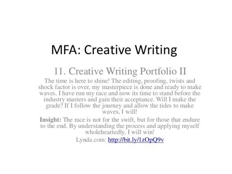 mfa writing sample examples