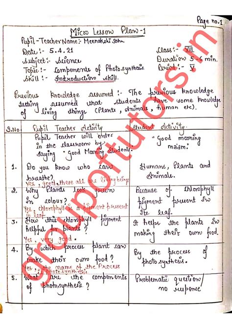 micro lesson plan on skill of introduction in science