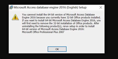 microsoft access database engine 2016 install