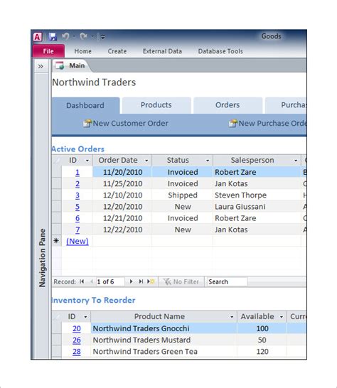 microsoft access database example download