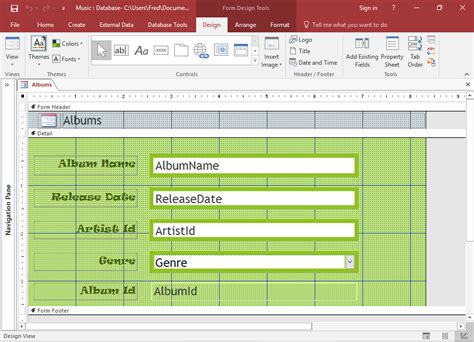 microsoft access forms examples