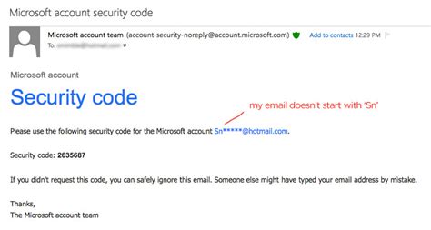 microsoft code email