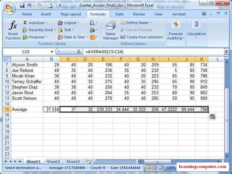 microsoft excel 2007 all formulas list with examples pdf