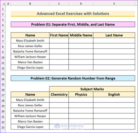 microsoft excel exercises advanced pdf