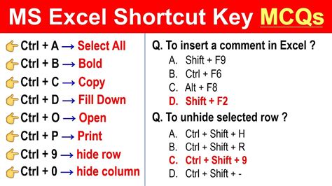 microsoft excel key points