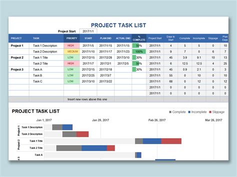 microsoft excel project task list template