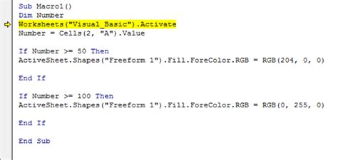 microsoft excel visual basic code samples