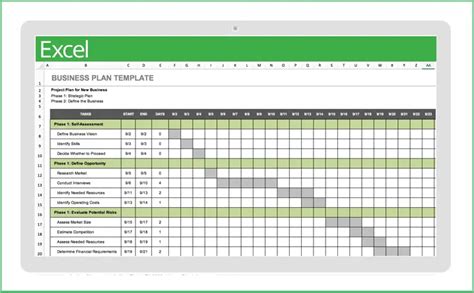 microsoft excel work plan template