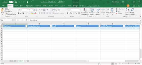 microsoft forms excel output