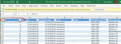microsoft forms excel results