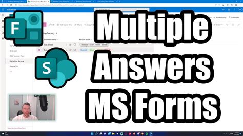 microsoft forms multiple answers to sharepoint list