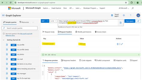 microsoft graph api issues