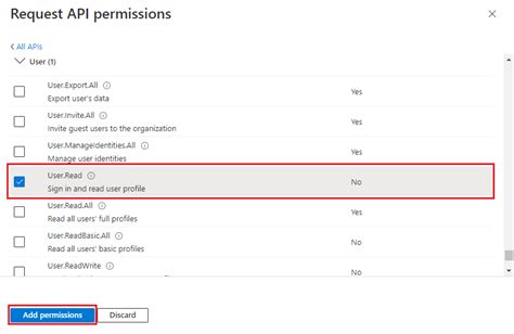 microsoft graph api permissions are missing