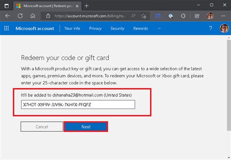 microsoft rewards redeem code not working