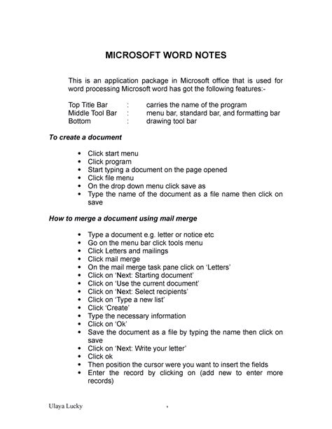 microsoft word for notes