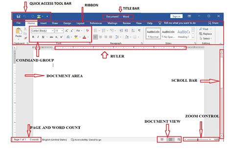 microsoft word interface example