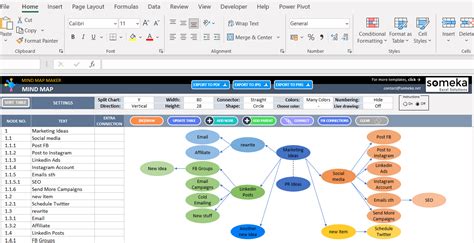 mind map excel template download