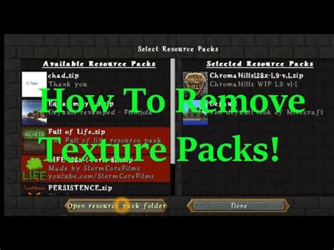 minecraft remove resource pack