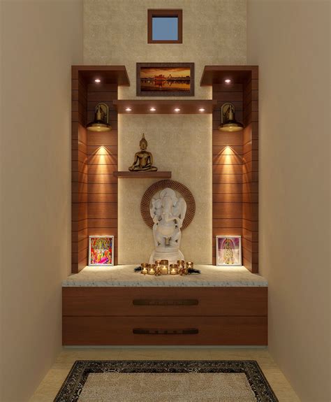 Minimalist prayer room with textured walls