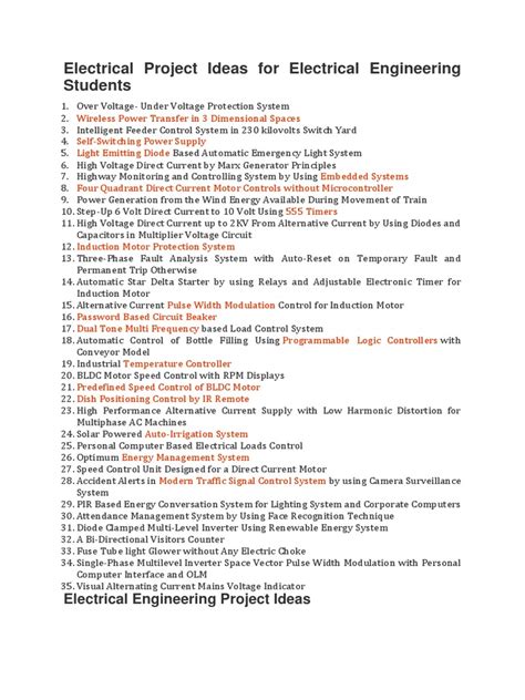 minor project topics for electrical engineering pdf