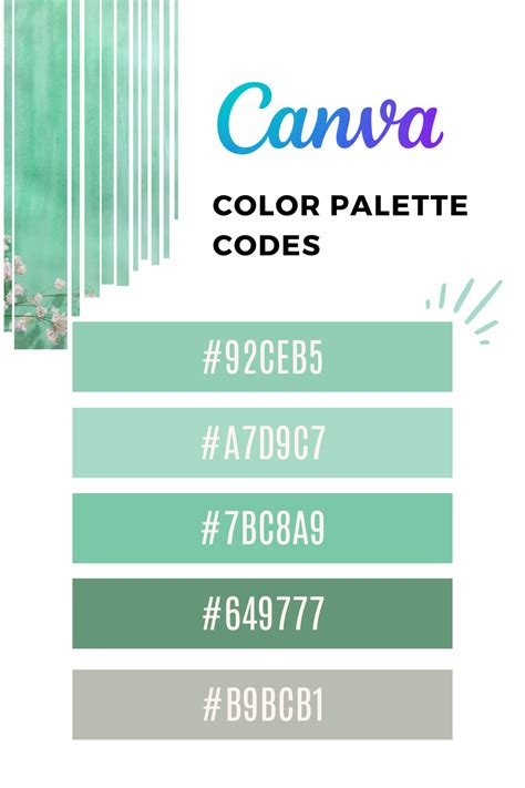 mint green code in canva