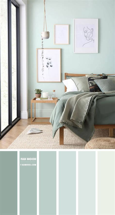 mint green colour combination for bedroom