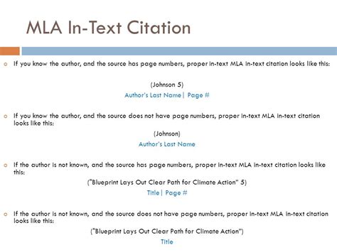 mla format in text citation without author