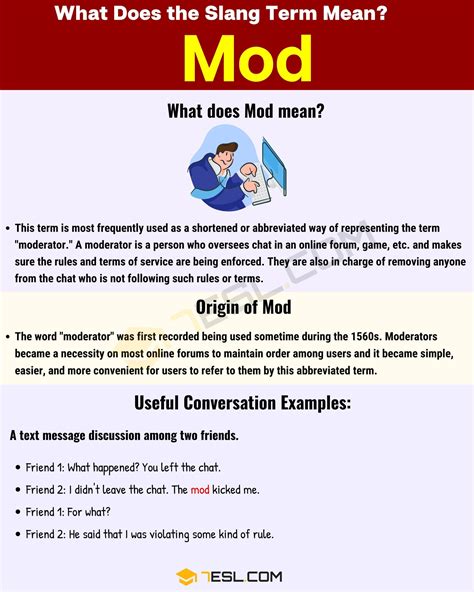 mod meaning in english with example
