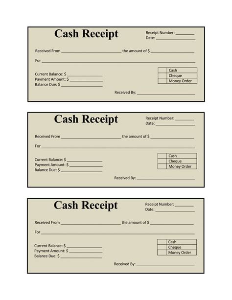 money receipt format in excel pdf