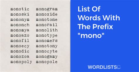 mono root words list