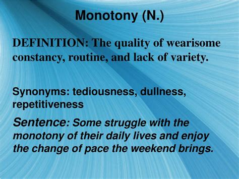 monotony sentence in english