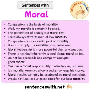 morality in a sentence simple