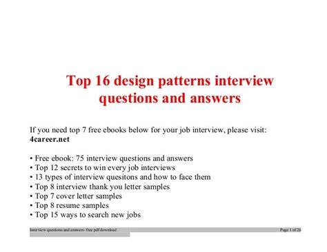 most asked design patterns in interviews