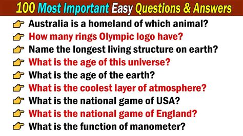 most important general knowledge questions and answers