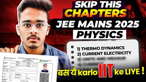 most important topics in physics for jee mains