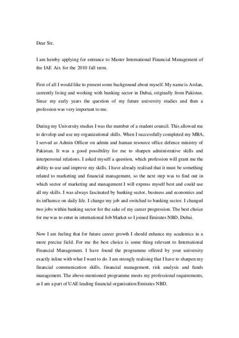 motivation letter master program example