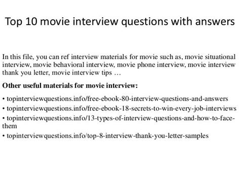 movie interview questions and answers