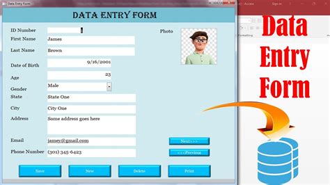 ms access data entry form examples download