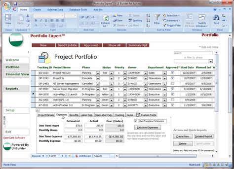 ms access database sample projects