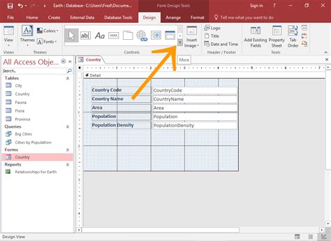ms access subform remove scrollbar