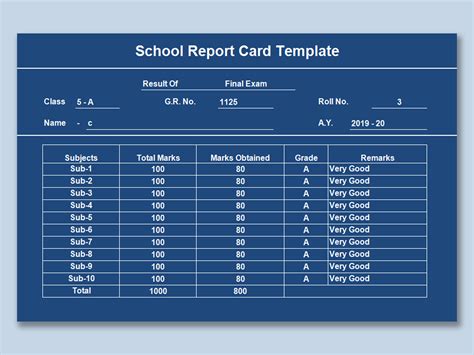 ms excel marksheet example