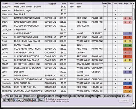 ms excel product list