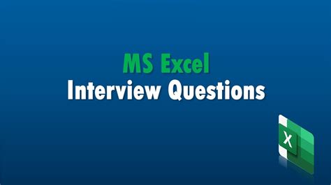 ms office and excel interview questions