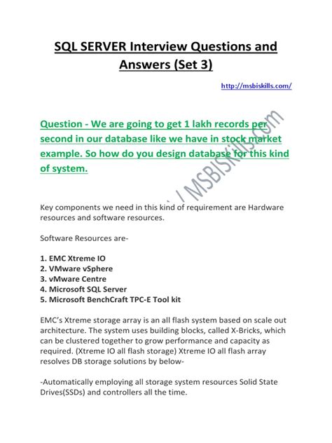ms sql server interview questions and answers for experienced pdf