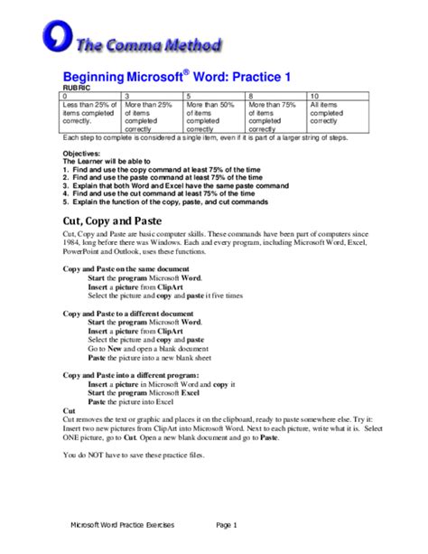 ms word practical exercises pdf
