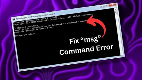 msg command not working