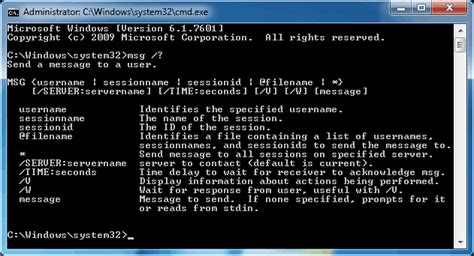 msg command windows 7