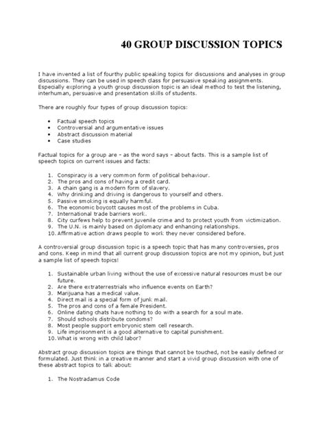 mthree group discussion topics pdf