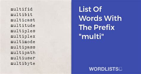 multi prefix words list