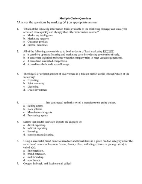 multiple choice questions examples with answers pdf